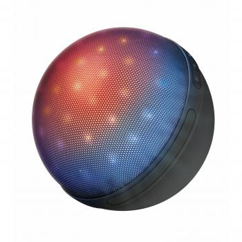 Trust Urban Dixxo Orb - Altavoz Bluetooth Portátil con Iluminación LED, Lector Micro-SD y Batería Recargable, Color Gris
