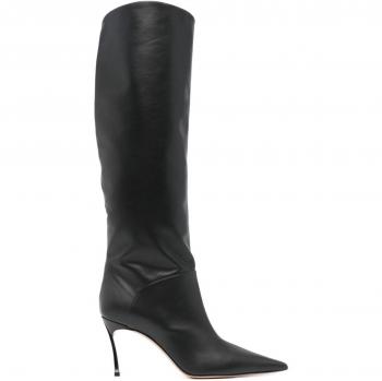 Casadei Women's Superblade Leather Heel Boots in Black | Size 38 | 1S331Y080MC22459000