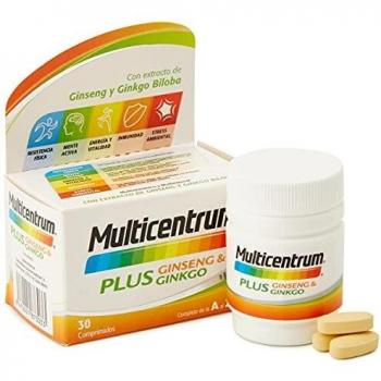 Multicentrum Plus Ginseng & Ginkgo - Multivitamin and Mineral Supplement with 13 Vitamins, 8 Minerals - 30 Tablets