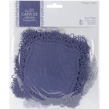 Papermania 12 Piezas Papel de Encaje Decorativo, Color Azul