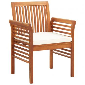 vidaXL Acacia Solid Wood Garden Dining Chairs with Cushions - Set of 4