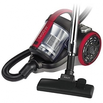 Aspirador Ciclónico Polti Forzaspira C110_Plus, Sin Bolsa, Capacidad de 2 Litros, 80 Decibelios, Color Negro/Rojo