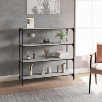 Estantería contrachapada y acero 100x33x100 cm Negro, Roble Sonoma, Roble ahumado Mueble Almacenaje Estantería para Oficina, Estudio, Dormitorio Estantería/Librería/