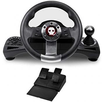Numskull Pro Multi-Position Gaming Steering Wheel with Pedals and Shifter for PS4, Xbox One, Series X/S, Switch, and PC