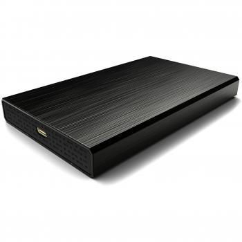 Carcasa Externa CoolBox SlimChase A-2523 para Disco Duro/SSD 2.5 SATA, Conexión USB 3.0 Tipo-C, Aluminio, Velocidad hasta 5Gbps, Soporte Discos Hasta 2TB - Color Negro