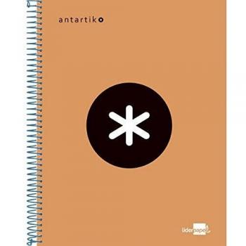 Liderpapel Cuaderno Espiral A5 Micro Antartik Tapa Forrada 120H 100 Gr Cuadro 5Mm 5 Bandas 6 Taladros Color Naranja Flúor