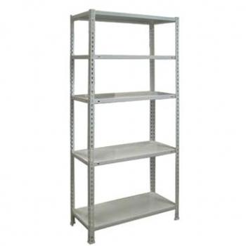 Estantería metálica Ecoclick 5 estantes 1800x900x300 mm, color gris, capacidad de carga de 70 kg por balda, fabricada en acero galvanizado, sin tornillos
