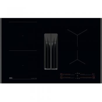 Placa de Inducción con Campana Extractora AEG TH84CB03FB 80 cm, 5 Zonas de Cocción y Zona Flex