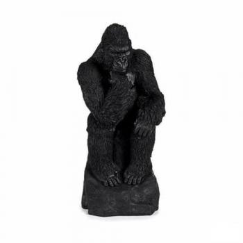 Figura Decorativa Gorila Negro de Resina (2 Unidades) 20 x 45 x 20 cm