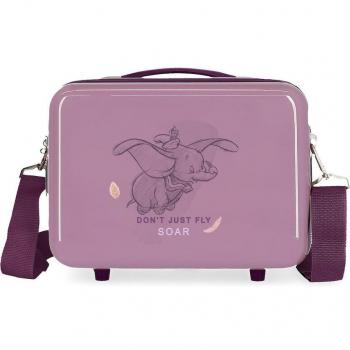Neceser Disney Dumbo para Niños, ABS, Adaptable, Color Nude Morado, Capacidad 9L