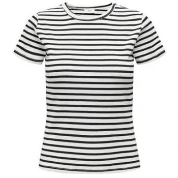 Camiseta JDY de rayas, manga corta, color blanco