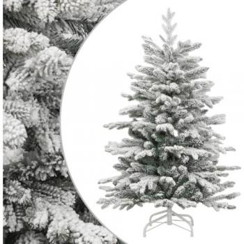 Árbol de Navidad artificial con bisagras y nieve flocada 120 cm