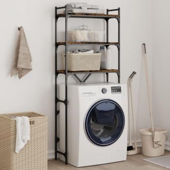 vidaXL Washing Machine Shelf - Smoked Oak, 67x25x163 cm, Engineered Wood