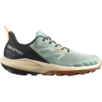 Zapatillas de montaña Salomon Outpulse verde/tostado/naranja hombre, características: diseño ligero, suela Contagrip para tracción en terrenos irregulares, sistema de ajuste Quicklace, plantilla Ortholite para comodidad y soporte,