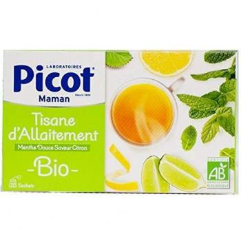 Picot Maman Tisane Allaitement Bio Menthe Douce Saveur Citron 20 Sachets