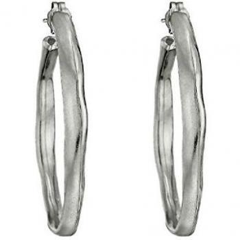 Ohmmm Silver Metal Hoop Earrings by UNOde50