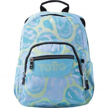 Mochila escolar Totto Happy Flow Tempera pequeña color azul