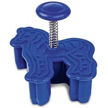 Staedter Zebra Repujado Molde para Galletas con expulsor, Azul, 6 cm