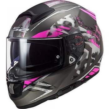 LS2 FF397 Vector Evo Stencil Casco Negro Mate/Rosa XXS