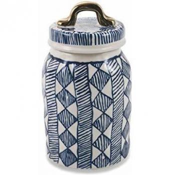 Villa d'Este Home Tivoli Masai Blue - Tarro Mediano, Azul, Medidas: Ø 11 x h. 20 cm.