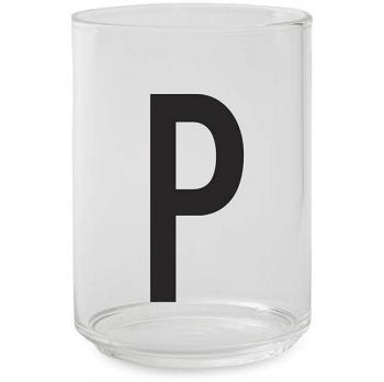 Design Letters Vaso para beber personal - P - Vaso decorativo disponible, de la A a la Z, ideal para agua y bebidas, apto para lavavajillas, 350 ml, H: 10,5 x P: 7,5 cm