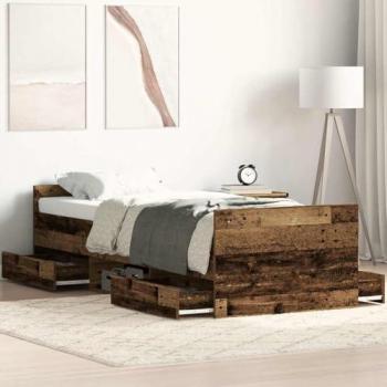 Estructura de Cama sin Colchón 100x200 cm Madera Vieja Compuesta