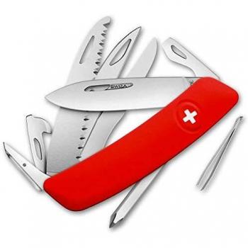 Swiza D10 Red Pocket Knife with Synthetic Handle, 3.75 Closed