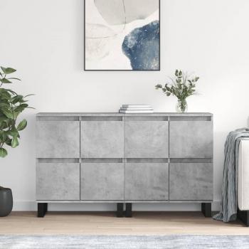 Aparadores 2 uds madera contrachapada gris hormigón vidaXL Mueble de Almacenaje de Salón, Buffet para salón, Armario Auxiliar, Armario de Almacenamiento