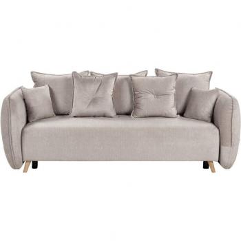 Sofá cama 3 plazas de terciopelo azul marino dorado con tapicería capitoné, marco de metal dorado, apoyabrazos y estilo retro Marstal
