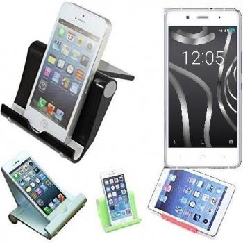 Escritorio Soporte universal dock para BQ Aquaris X5 Plus, negro, fuerte, ligero y compacto | Multi-ángulo del sostenedor del soporte portátil para tabletas, e-readers y smartphones Fold-Up Docking Station cuna del muelle turística montaje muelle Viaje