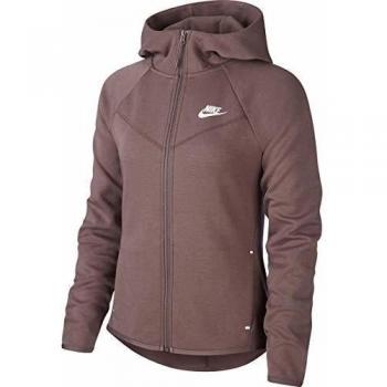 Nike W NSW TCH FLC WR Hoodie FZ Sudadera con Capucha, Mujer, Plum Eclipse/Plum Eclipse/White, XS