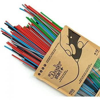 Filamento 3Doodler PLA Primary Pow Mixed Bag 250g - Plástico compostable, colores Azul, Verde, Gris y Rojo