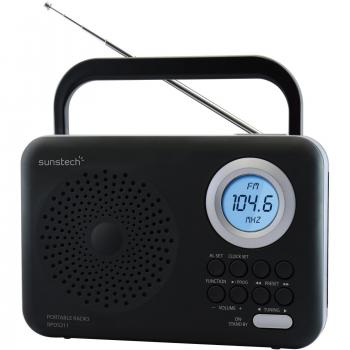 Sunstech RPDS211GY - Radio portátil digital PLL con función despertador y sleep, 3W RMS