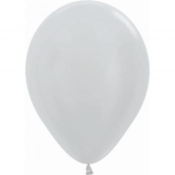 Pack de 12 Globos Látex Satín Plata 30cm