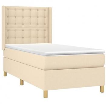 Cama box spring colchón y luces LED tela crema 100x200 cm vidaXL - Crema