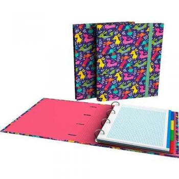 Grafoplás Carpebook Bits&Bobs 23 Dogs, Carpeta A4 con 4 Anillas de 35mm, Tamaño 28x32 cm