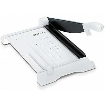 Guillotina Ergonómica Ideal 1142, Capacidad de Corte de 15 Hojas, Longitud de Corte 430mm, Peso 3kg, Color Blanco