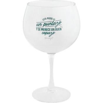 Copa de Balón Mr Wonderful con Mensaje Esta Madre es un Puntazo y se Merece un Buen Copazo - Regalo Decorativo 14x14x22 cm