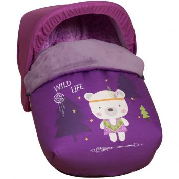 Babyline  - Saco universal de invierno  wild life para silla de auto/grupo 0 morado