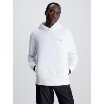 Calvin Klein Hoodie Sweatshirt White Male Size 2XL