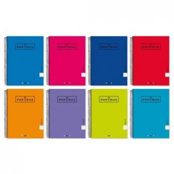 CUADERNO PAPYRUS A4+ 120 HOJAS CUADRICULADO 5X5 COLORES SURTIDOS