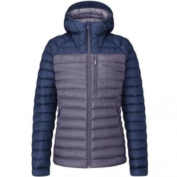 Rab Women's Microlight Alpine Down Jacket - Lightweight Windproof, Color Block Blue/Purple, Size 10
