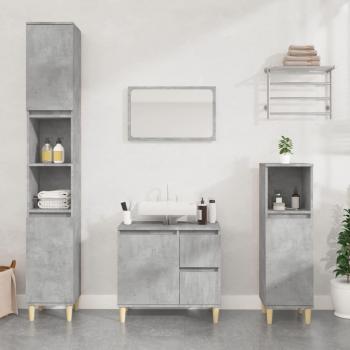 Mueble de baño hormigón gris 65x33x60cm madera multicapa