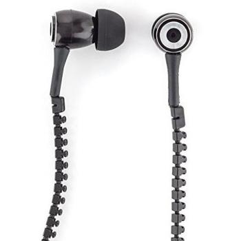 Satzuma SZ-GZE104 - Pack Regalo Auriculares Zip Earphones, Color Negro, diseño