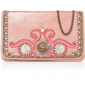 Starlite Shop Valeria Mazza Soutache Clutch, Bolso de Mano para Mujer, Rosa