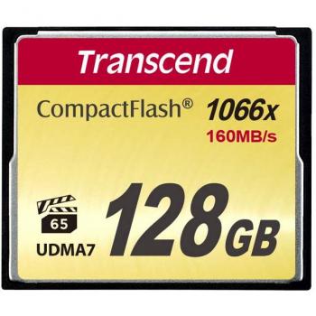 Transcend 128GB CompactFlash 1000 Memory Card, Up to 160/120 MB/s, Supports High-Speed Ultra DMA Transfer Mode 7, Ideal for Ultra-High Resolution Full HD, 3D and 4K UHDTV Video Recording TS128GCF1000