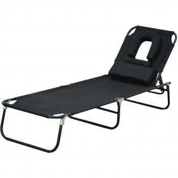 Tumbona Outsunny plegable con respaldo ajustable