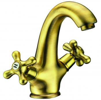 DP Grifería - Grifo de lavabo monomando, color antique, serie Almendro