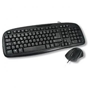 Conjunto de Teclado y Ratón MCL ACK-2012/N USB AZERTY Francés Negro