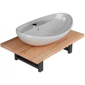 vidaXL Lavabo de Baño con Estante de Pared Cerámica Hogar Jardín Bricolaje Grifo Ducha Aseo Servicio Tocador Pila Ducha Toilette Diseño Decoración